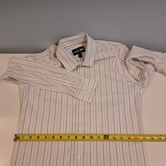 Express 1MX Extra Small Extra Slim Stretch Cotton Button Down Long Sleeve Shirt - Picture 10 of 13